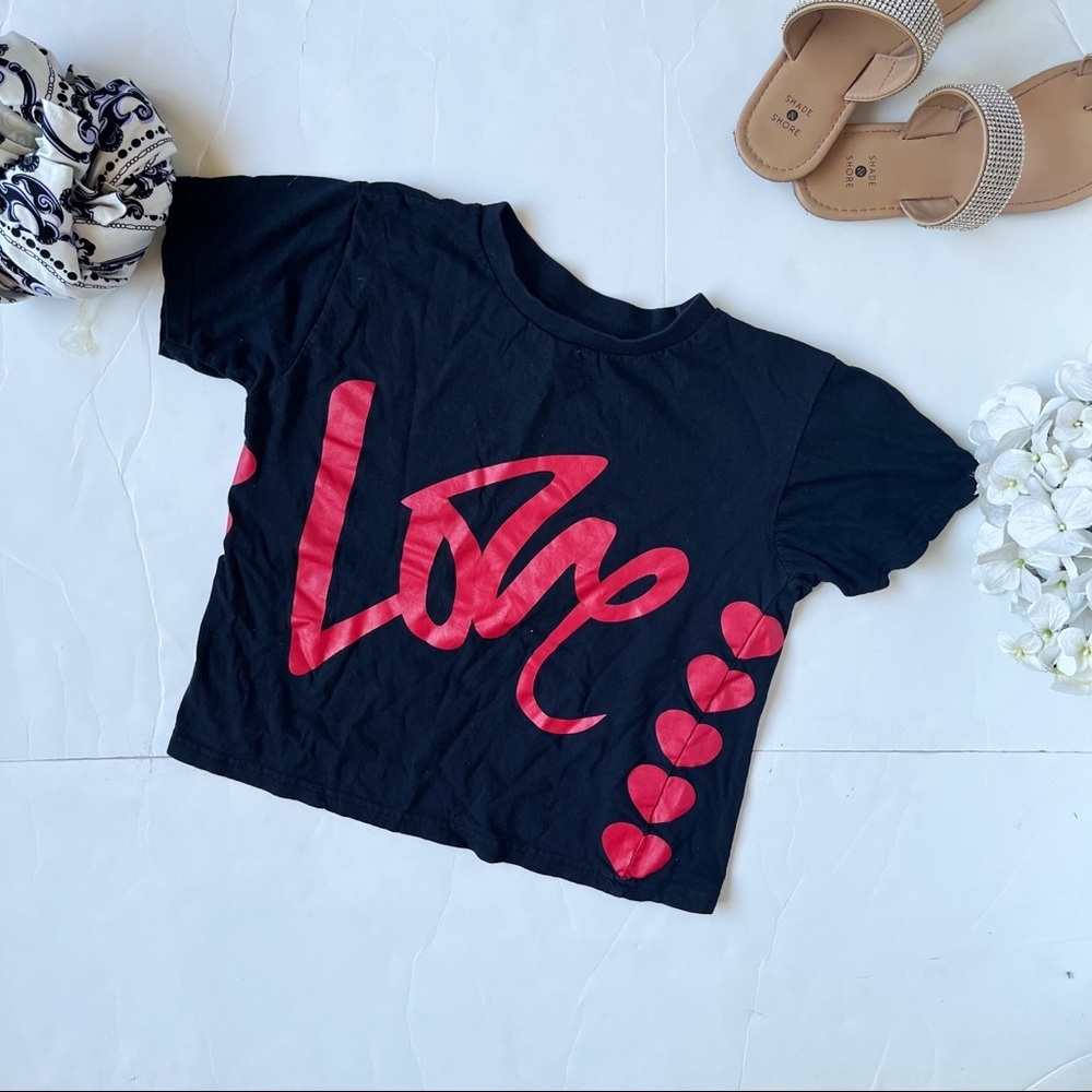 3/$20 On fire Love Crop Shirt